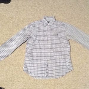 White Striped Button Down Polo